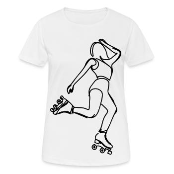Roller Skating Girl - Women's Breathable T-Shirt - white - Front - AI Model Female 172 dark (172cm)