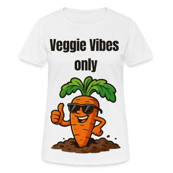 Veggie Vibes Carrot with Style Vegetable Illustrations - Women's Breathable T-Shirt - white - Front - AI Model Female 172 dark (172cm)