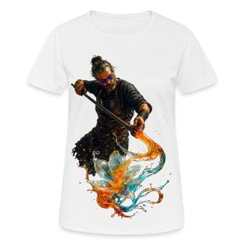 Florale Glitzer in flüssiger Gouache - Frauen T-Shirt atmungsaktiv - Weiß - Vorne - AI Model Female 172 dark (172cm)