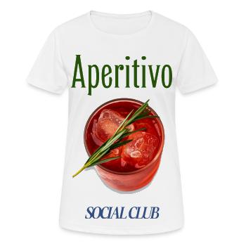 Sommer Shirt – Aperitivo Social Club - Frauen T-Shirt atmungsaktiv - Weiß - Vorne - AI Model Female 172 dark (172cm)
