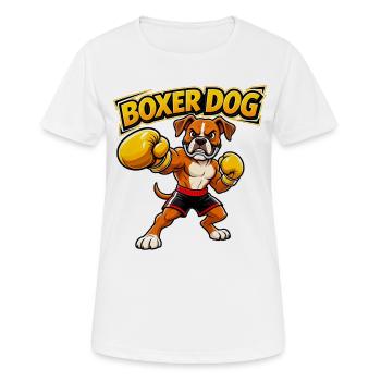 Funny Boxing Boxer Dog Design (Original Design) - Women's Breathable T-Shirt - white - Front - AI Model Female 172 dark (172cm)