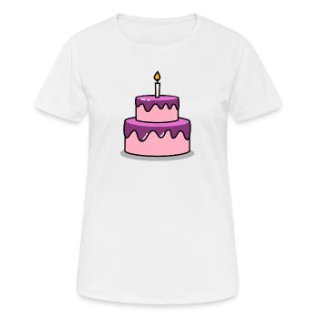 Anniversaire gâteau d'anniversaire - T-shirt respirant Femme - blanc - Devant - AI Model Female 172 dark (172cm)