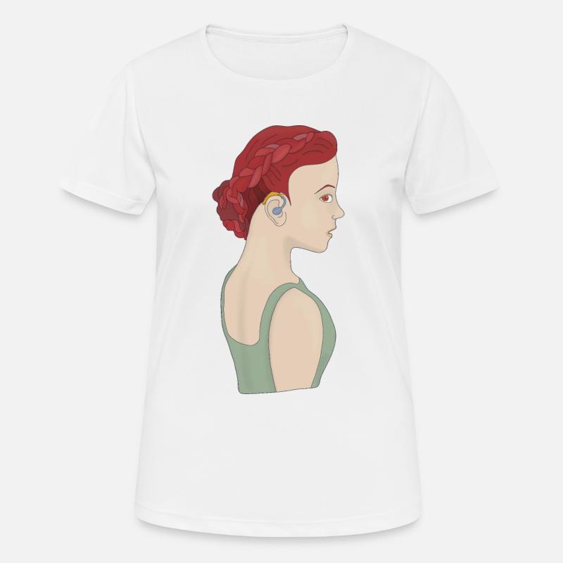 Girl using a hearing aid - Women's Breathable T-Shirt - white
