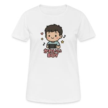 Garçon mignon avec manette de jeu - T-shirt respirant Femme - blanc - Devant - AI Model Female 172 dark (172cm)