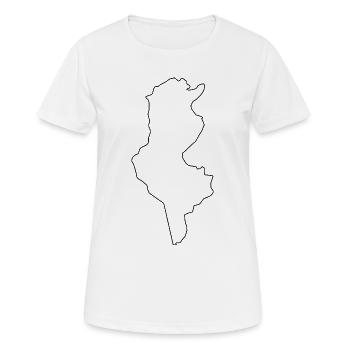 Carte panoramique de la Tunisie - T-shirt respirant Femme - blanc - Devant - AI Model Female 172 dark (172cm)