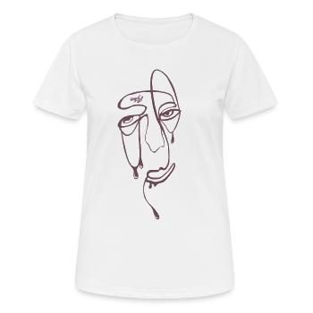 Portrait des Lignes de Déchirure - T-shirt respirant Femme - blanc - Devant - AI Model Female 172 dark (172cm)