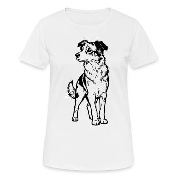 Berger australien - T-shirt respirant Femme - blanc - Devant - AI Model Female 172 dark (172cm)