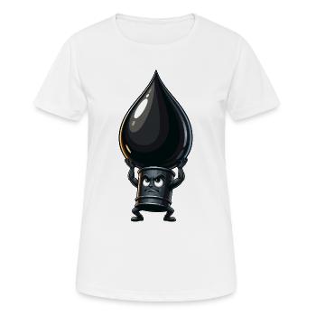 Figure de héros Oil Drop - T-shirt respirant Femme - blanc - Devant - AI Model Female 172 dark (172cm)