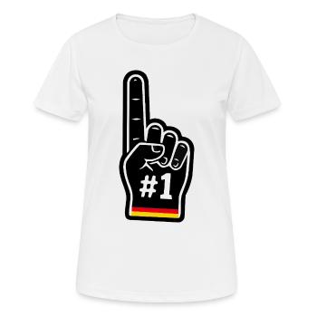 Nummer Eins Deutschland Fan - Frauen T-Shirt atmungsaktiv - Weiß - Vorne - AI Model Female 172 dark (172cm)