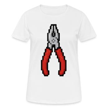 Pinces Pixel Rétro - T-shirt respirant Femme - blanc - Devant - AI Model Female 172 dark (172cm)
