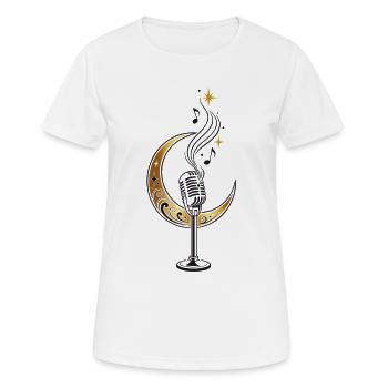 Microphone Crescent Moon vintage – Musique - T-shirt respirant Femme - blanc - Devant - AI Model Female 172 dark (172cm)