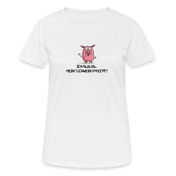 Ich Glaub mein Schwein pfeift! - Frauen T-Shirt atmungsaktiv - Weiß - Vorne - AI Model Female 172 dark (172cm)