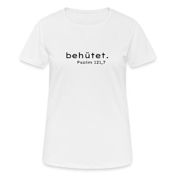 Psalm - Gott behütet - Frauen T-Shirt atmungsaktiv - Weiß - Vorne - AI Model Female 172 dark (172cm)