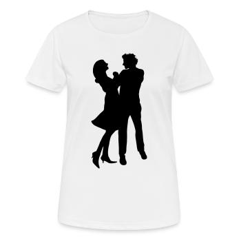 Dancing dance couple man and woman shadow figure - Women's Breathable T-Shirt - white - Front - AI Model Female 172 dark (172cm)