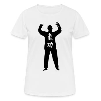 Kung Fu Qi Gong - Frauen T-Shirt atmungsaktiv - Weiß - Vorne - AI Model Female 172 dark (172cm)