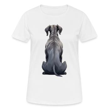 Dogue allemand - T-shirt respirant Femme - blanc - Devant - AI Model Female 172 dark (172cm)