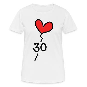 30. 30 ANS. 30e ANNIVERSAIRE. ANNIVERSAIRE 30 ANS. - T-shirt respirant Femme - blanc - Devant - AI Model Female 172 dark (172cm)