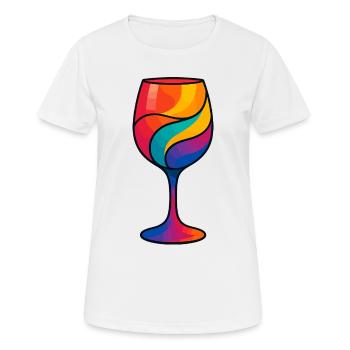 Verre de vigne coloré - T-shirt respirant Femme - blanc - Devant - AI Model Female 172 dark (172cm)