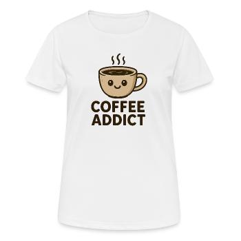 Coffee addict - Frauen T-Shirt atmungsaktiv - Weiß - Vorne - AI Model Female 172 dark (172cm)