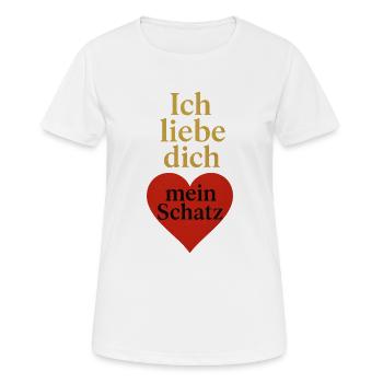 Ich liebe dich - Frauen T-Shirt atmungsaktiv - Weiß - Vorne - AI Model Female 172 dark (172cm)