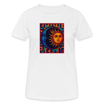 Soleil et Lune Prisme Néon - T-shirt respirant Femme - blanc - Devant - AI Model Female 172 dark (172cm)
