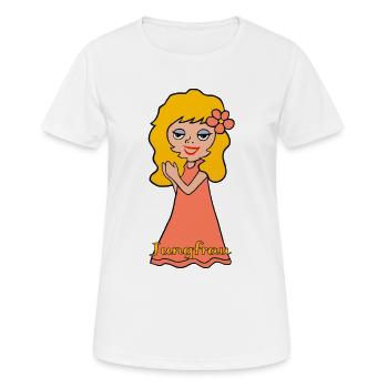 Sternzeichen Jungfrau Cartoon Blumenkind - Frauen T-Shirt atmungsaktiv - Weiß - Vorne - AI Model Female 172 dark (172cm)