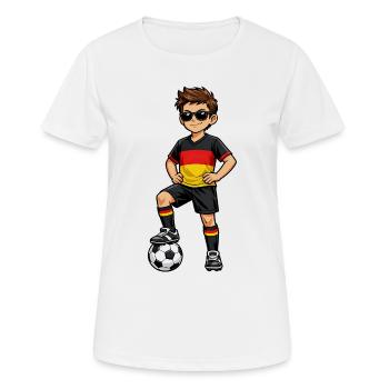 Soccer Boy Allemagne Fan Drapeau allemand - T-shirt respirant Femme - blanc - Devant - AI Model Female 172 dark (172cm)