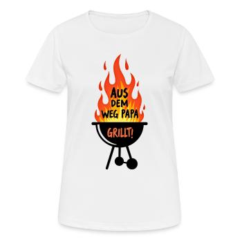 Barbecue Saison du barbecue Papa grillant au grill Papa grillant - T-shirt respirant Femme - blanc - Devant - AI Model Female 172 dark (172cm)