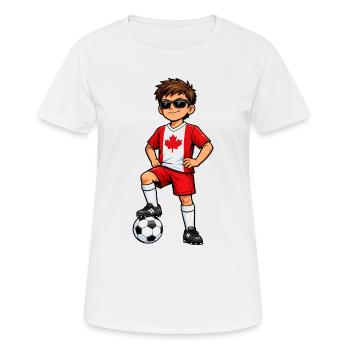 Drapeau canadien des Soccer Boy Canada Fan - T-shirt respirant Femme - blanc - Devant - AI Model Female 172 dark (172cm)