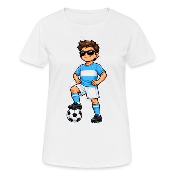 Soccer Boy Fan d’Argentine Drapeau argentin - T-shirt respirant Femme - blanc - Devant - AI Model Female 172 dark (172cm)