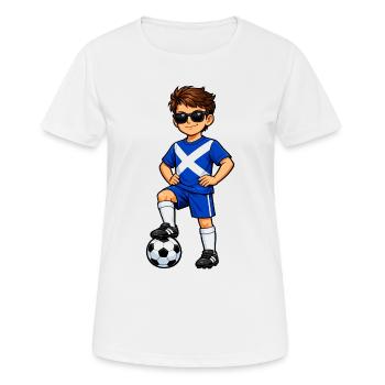 Soccer Boy Scotland Fan Drapeau écossais - T-shirt respirant Femme - blanc - Devant - AI Model Female 172 dark (172cm)