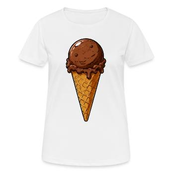 Une cuillère de glace au chocolat - T-shirt respirant Femme - blanc - Devant - AI Model Female 172 dark (172cm)