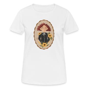 Sunflower Love Oval Portrait - Women's Breathable T-Shirt - white - Front - AI Model Female 172 dark (172cm)