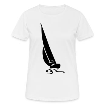Régate voilier - T-shirt respirant Femme - blanc - Devant - AI Model Female 172 dark (172cm)
