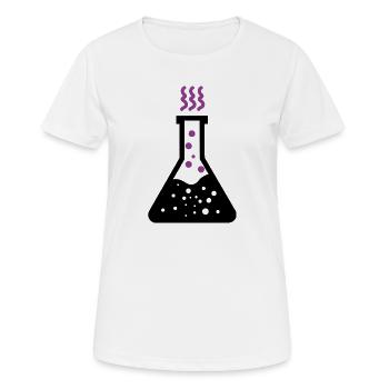 Chemistry Laboratory Erlenmeyer Flask Test Tube - Women's Breathable T-Shirt - white - Front - AI Model Female 172 dark (172cm)