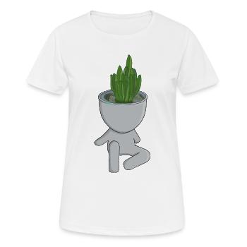 Pot de fleurs en forme de personne - T-shirt respirant Femme - blanc - Devant - AI Model Female 172 dark (172cm)