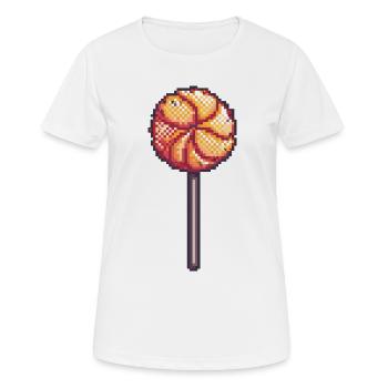 Pixel-Lolli am Stiel - Frauen T-Shirt atmungsaktiv - Weiß - Vorne - AI Model Female 172 dark (172cm)