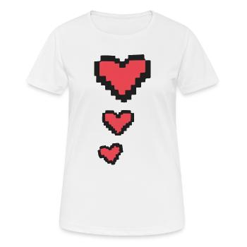 3 Pixel Herzen Lebensanzeige 8-Bit Retro Gamer - Frauen T-Shirt atmungsaktiv - Weiß - Vorne - AI Model Female 172 dark (172cm)
