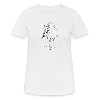 Möwe - Frauen T-Shirt atmungsaktiv - Weiß - Vorne - AI Model Female 172 dark (172cm)