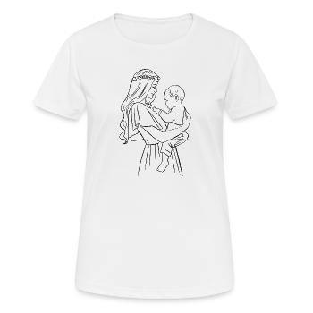 Mutter und Sohn – Schwarze Schablone - Frauen T-Shirt atmungsaktiv - Weiß - Vorne - AI Model Female 172 dark (172cm)