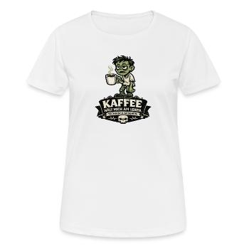 Kaffee Zombie Tech-Gag - Frauen T-Shirt atmungsaktiv - Weiß - Vorne - AI Model Female 172 dark (172cm)