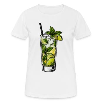 Mintlimetten Mojito Glas - Frauen T-Shirt atmungsaktiv - Weiß - Vorne - AI Model Female 172 dark (172cm)