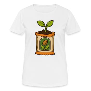 Bourgeon dans un sachet de graines - T-shirt respirant Femme - blanc - Devant - AI Model Female 172 dark (172cm)