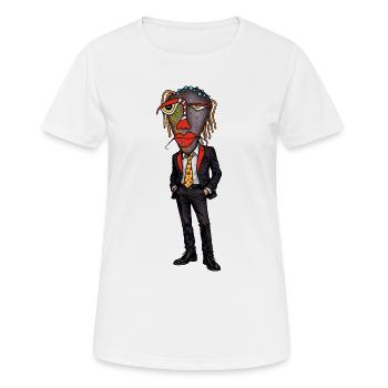 Surreales Anzugporträt Farbsplitter - Frauen T-Shirt atmungsaktiv - Weiß - Vorne - AI Model Female 172 dark (172cm)