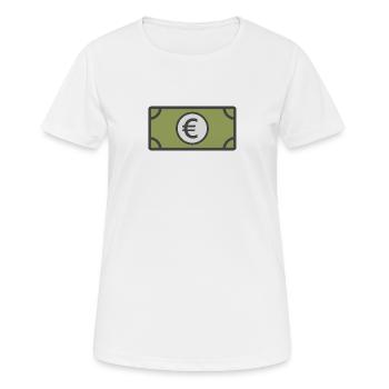 Billet en euros | Monnaie, Finance & Monnaie - T-shirt respirant Femme - blanc - Devant - AI Model Female 172 dark (172cm)