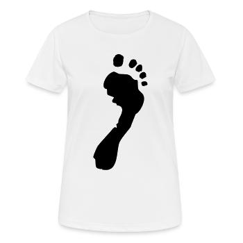 Fussabdruck - Frauen T-Shirt atmungsaktiv - Weiß - Vorne - AI Model Female 172 dark (172cm)