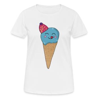 Cornet de crème glacée - T-shirt respirant Femme - blanc - Devant - AI Model Female 172 dark (172cm)