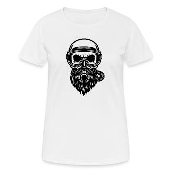 Plongeur du crâne - T-shirt respirant Femme - blanc - Devant - AI Model Female 172 dark (172cm)