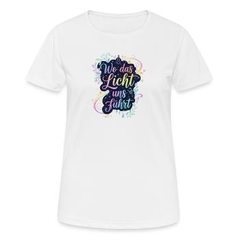 Wo das Licht uns führt - Frauen T-Shirt atmungsaktiv - Weiß - Vorne - AI Model Female 172 dark (172cm)