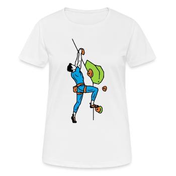 Grimpeur de paroi raide - T-shirt respirant Femme - blanc - Devant - AI Model Female 172 dark (172cm)